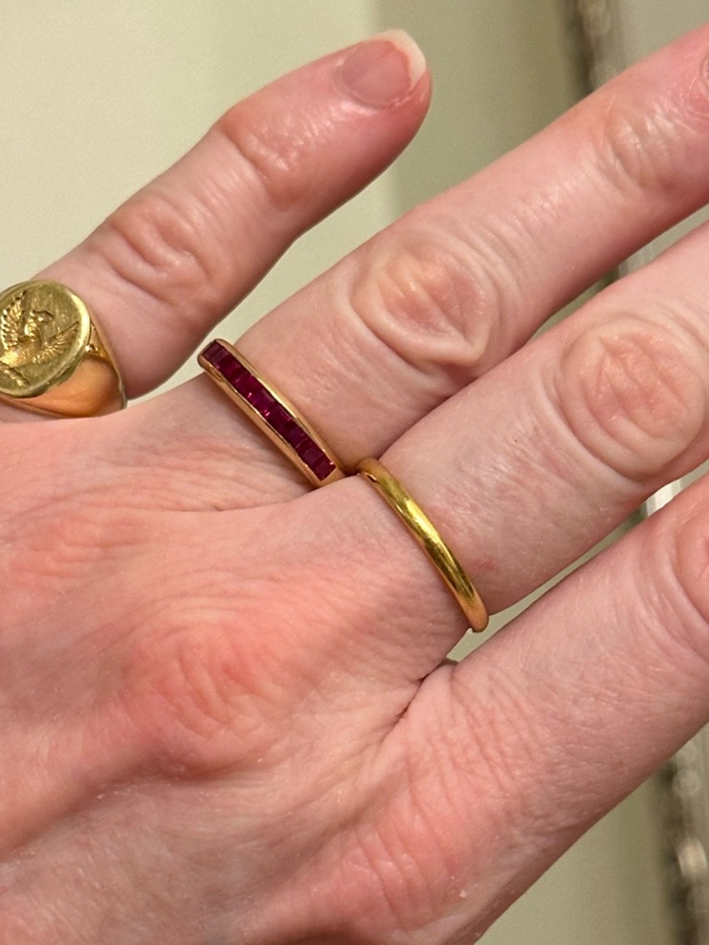 Catbird 22K Solid Gold Old World Classic Wedding Band Size 7.5 - Picture 4 of 13